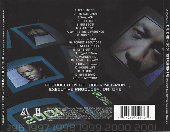 Dr. Dre – 2001 (Instrumentals Only) / B0030331-01 / Sealed price 4 130р.  art. 09728